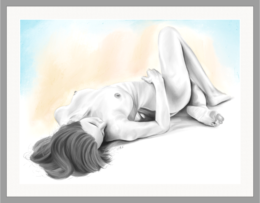 Stilte – Ingelijste kunstdruk met linnen passe-partout